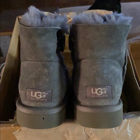UGG Grey Mini Bailey Boot With Button - Picture 8 of 8